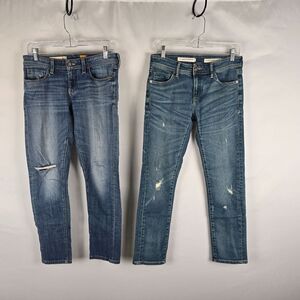 Anthropologie Pilcro & The Letter Press Jeans Women 26 Blue Distress 2 Pair